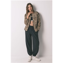 Chaqueta corta reversible animal print