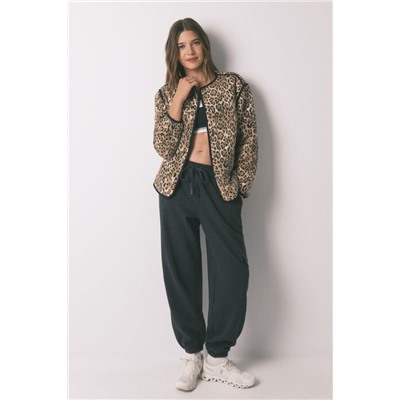 Chaqueta corta reversible animal print