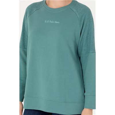 Kadın Mint Bisiklet Yaka Sweatshirt