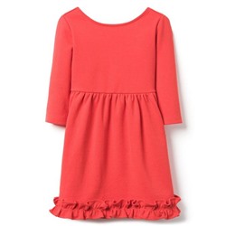 RUFFLE HEM PONTE DRESS