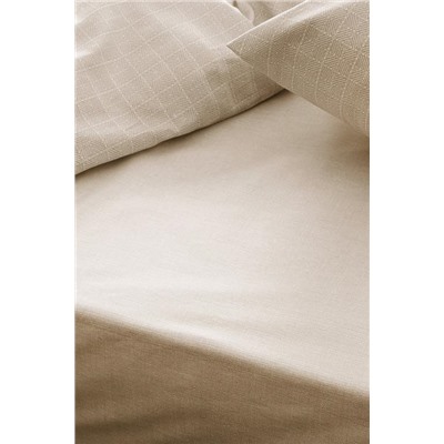 Odette King Size %100 Pamuk Ranforce Baskılı Nevresim Takımı - Bej
