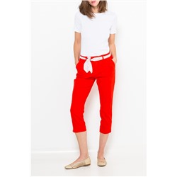 Pantalón recto Rojo