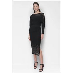 RIBBED SEAMLESS MIDI SKIRT