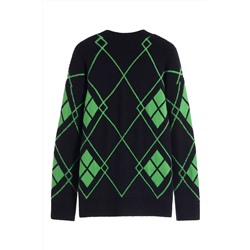 Cárdigan Negro y verde claro