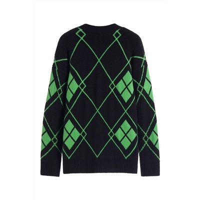 Cárdigan Negro y verde claro
