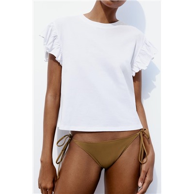 COTTON T-SHIRT WITH RUFFLES