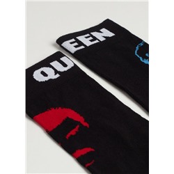 Kurze Herren-Baumwollsocken mit Rock-Band-Print