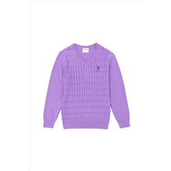 Kız Çocuk Lila Basic Kazak