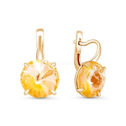 Серьги из золочёного серебра с кристаллами Swarovski Солнечный свет 925 пробы с-002з-001L141D