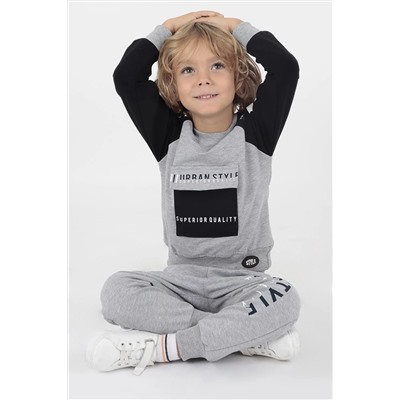 AHENGİM Kids Ak15027 Erkek Urban Baskılı Eşofman Takım 1-2-10001070