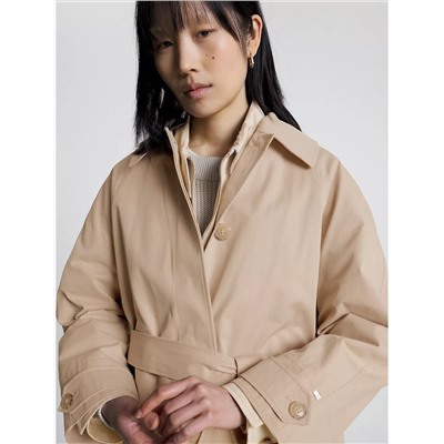 Tommy Hilfiger Peached Cotton Mac Coat