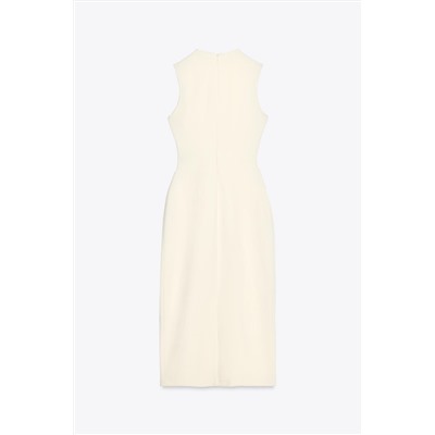 CREPE MIDI DRESS WITH BELT
