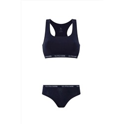 U.S. Polo Assn. Kadın Modal Pamuklu Çapraz Kalın Askılı Lacivert 2'li Sporcu Büstiyer Şort Takımı TYCAHE1Y3N169376131108095