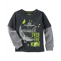 Glow-In-The-Dark Layered-Look Space Tee