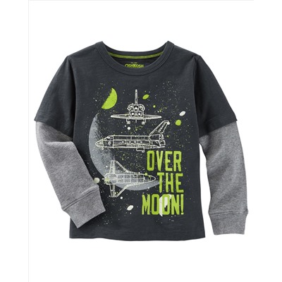 Glow-In-The-Dark Layered-Look Space Tee
