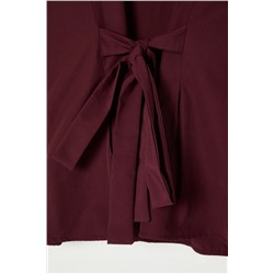 Bordo Bağlama Detaylı Dokuma Bluz TBBSS22BZ1316