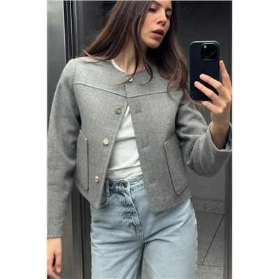 SHORT ROUND NECK JACKET
