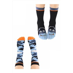 Denokids Shark Party Köpekbalığı Erkek Çocuk Siyah Soket Çorap 2 Çift Takım CFF-22S1-127