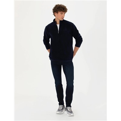 Lacivert Regular Fit Polar Sweatshirt