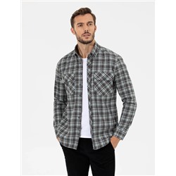 Yeşil Regular Fit Uzun Kollu Gömlek