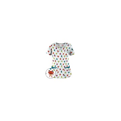 UA Jumpin Jack White Print Scrub Top