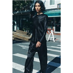 ZW COLLECTION ASYMMETRIC SATIN TROUSERS