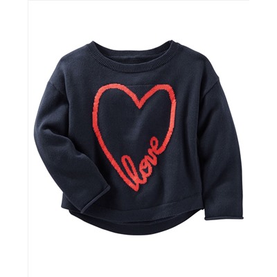 Drop-Shoulder Love Sweater