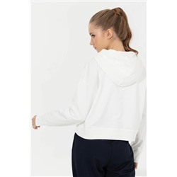 Kadın Ekru Kapüşonlu Sweatshirt