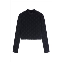 Camiseta de terciopelo Negro