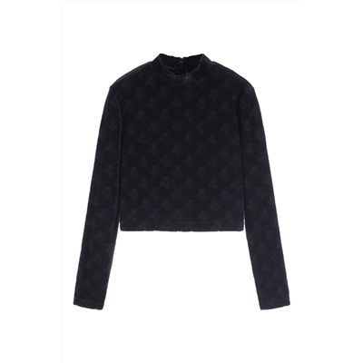 Camiseta de terciopelo Negro