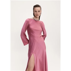 Vestido satinado abertura