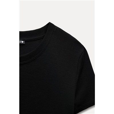 VISCOSE RIBBED T-SHIRT