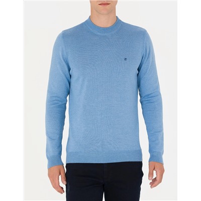 Mavi Melanj Slim Fit Çeyrek Yaka Basic Triko Kazak