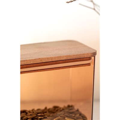 Lucille Ahşap Kapaklı Saklama Kabı -1200 ml