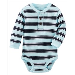 Striped Thermal Henley Bodysuit