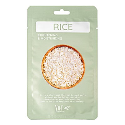 [YU.R] Маска для лица тканевая ЭКСТРАКТ РИСА Me Rice Sheet Mask, 1 шт
