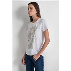 DKNY SHADOW GLITTER TEE