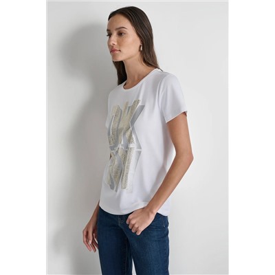 DKNY SHADOW GLITTER TEE