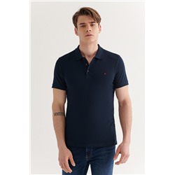 Lacivert %100 Pamuk Serin Tutan Polo Yaka T-Shirt