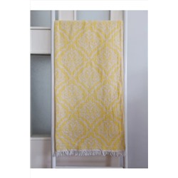Melis Home, Peştemal, Banyo Havlusu, Plaj Havlusu, %100 Pamuk Damask Sarı