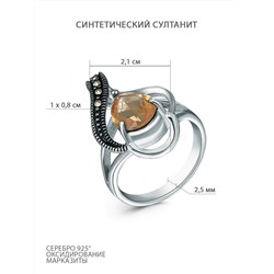 Подвеска из чернёного серебра с синтетическим султанитом и марказитами GAP2131