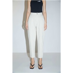 Vaquero mom fit de tiro alto Blanco