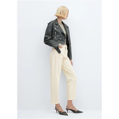 Jeans slouchy tiro alto