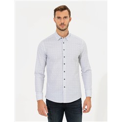 Yeşil Slim Fit Uzun Kollu Gömlek