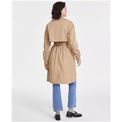 KARL LAGERFELD PARIS Women's Ruched-Sleeve Trench Coat