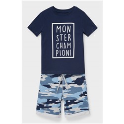 Set - Kurzarmshirt und Sweatshorts