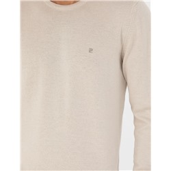 Kum Melanj Slim Fit Bisiklet Yaka Basic Triko Kazak