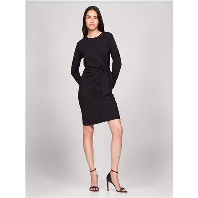 Long-Sleeve Knotted Stretch Dress