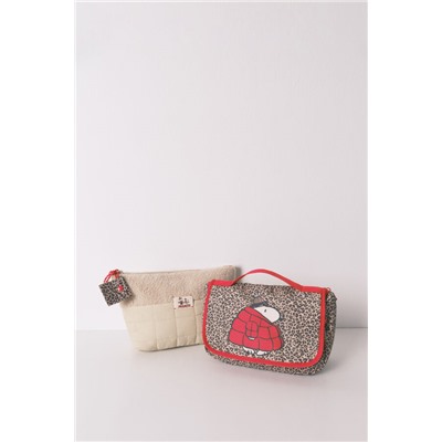 Neceser mediano percha animal print Snoopy