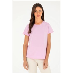 U.S. Polo Assn., Kadın Pembe Bisiklet Yaka Basic Tişört 50296152-vr041